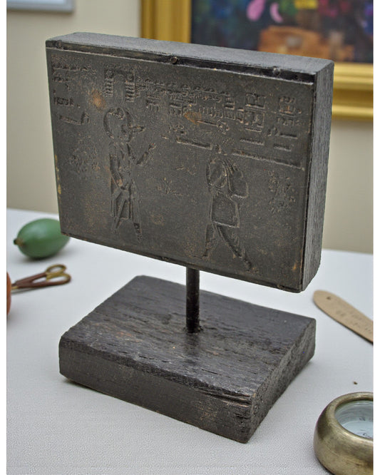 Antique Wooden Metal Printing Press Dye on Stand Original Old Hand Crafted