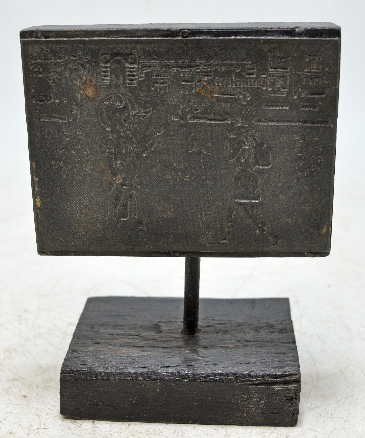 Antique Wooden Metal Printing Press Dye on Stand Original Old Hand Crafted