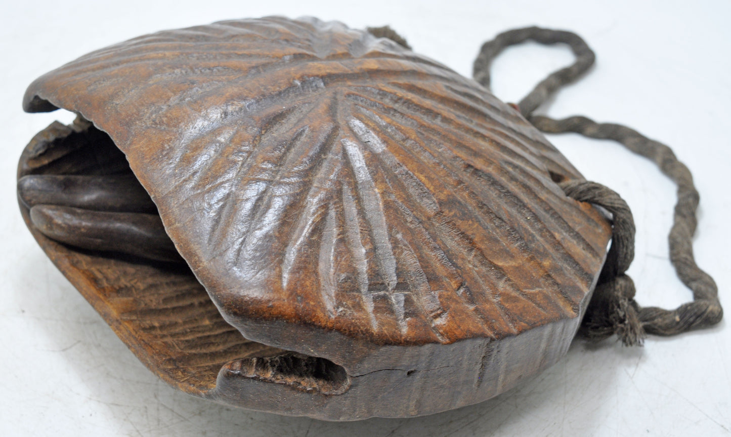 Antique Wooden Tribal Cow Bell Original Old Hand Carved