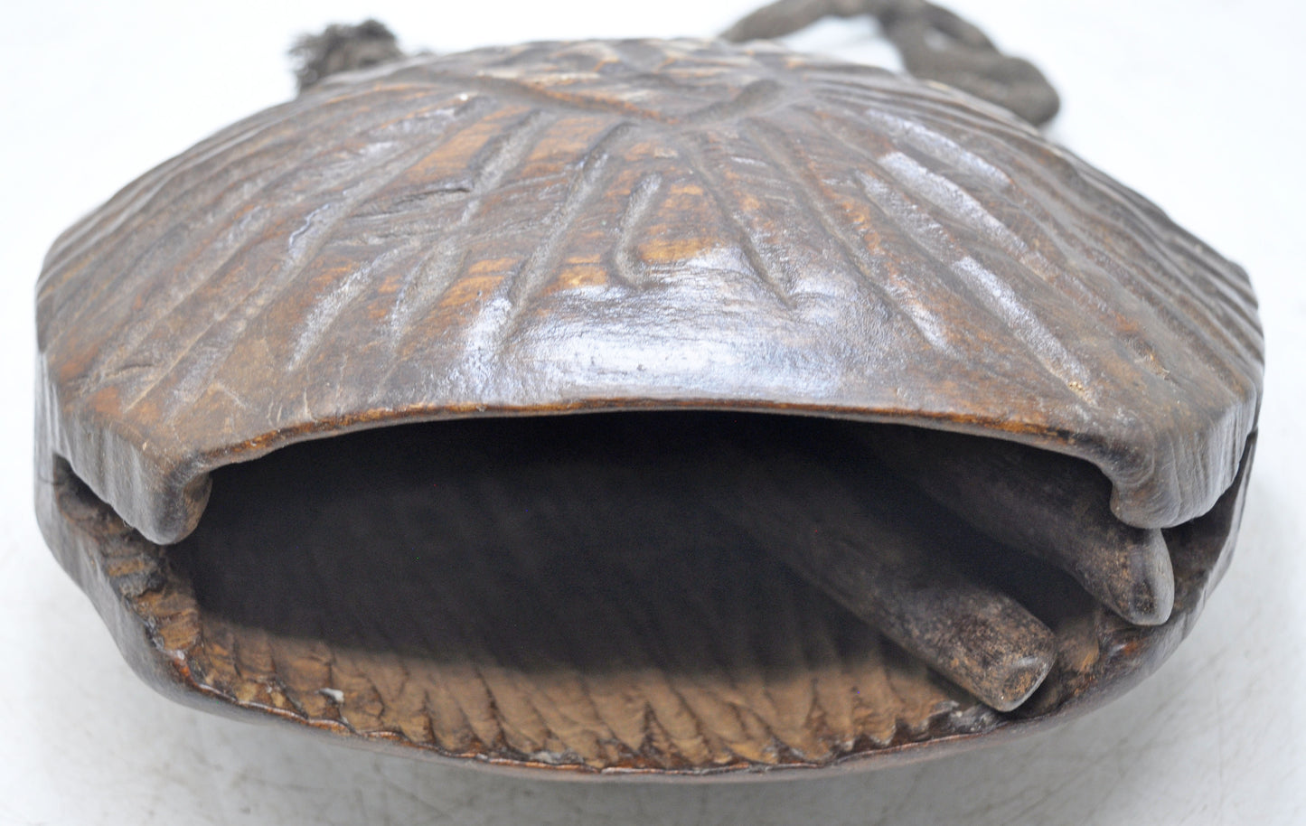 Antique Wooden Tribal Cow Bell Original Old Hand Carved