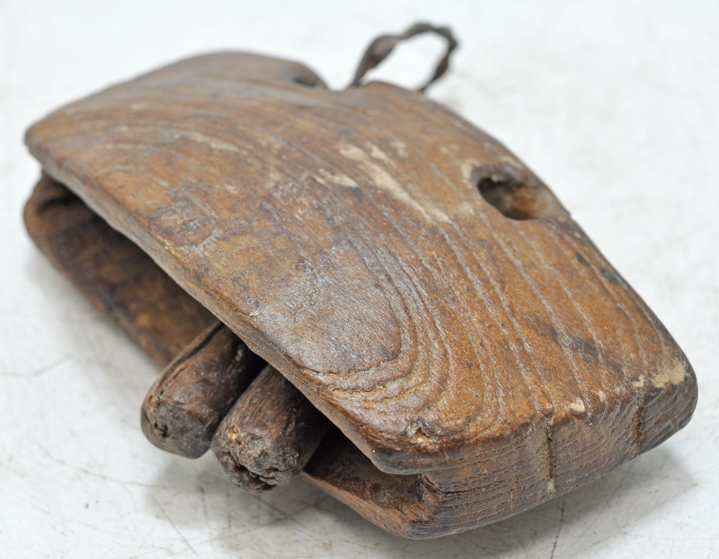 Antique Wooden Tribal Cow Bell Original Old Hand Carved