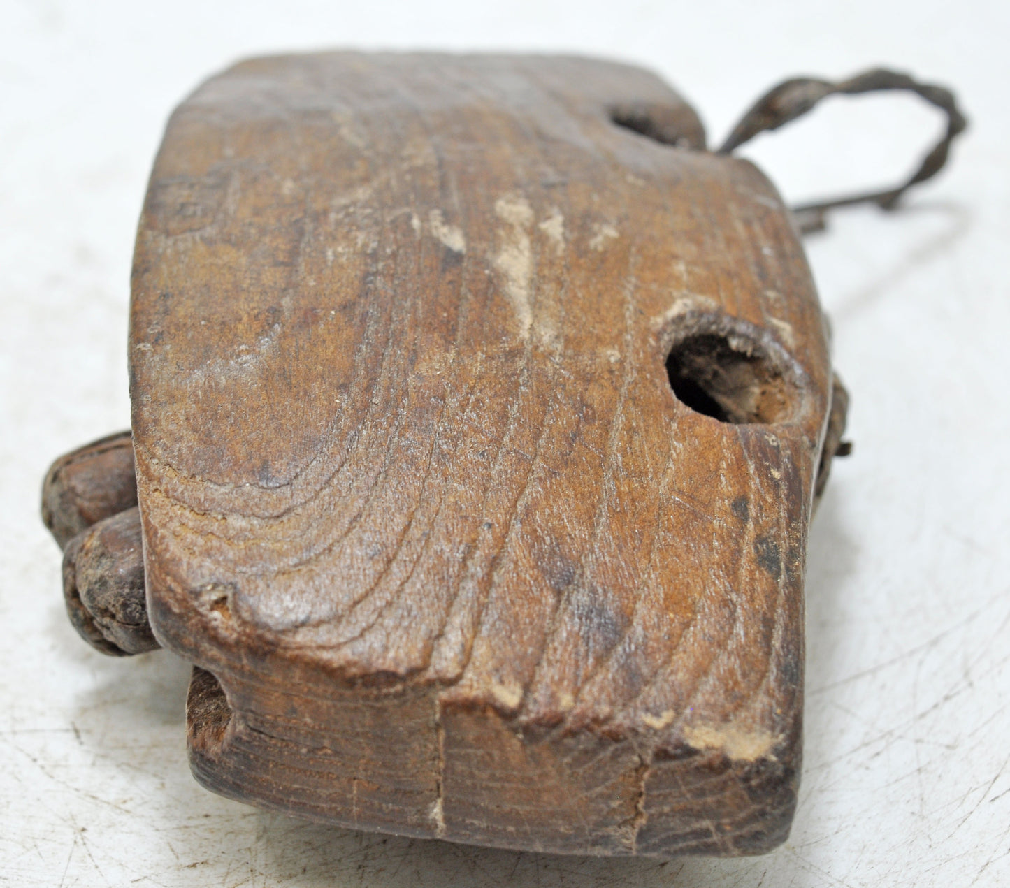 Antique Wooden Tribal Cow Bell Original Old Hand Carved