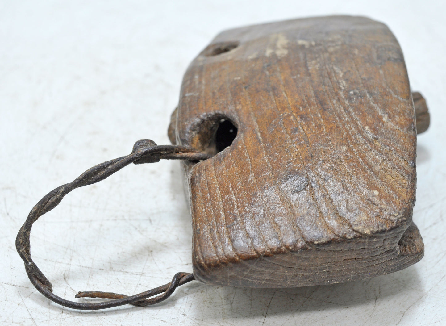 Antique Wooden Tribal Cow Bell Original Old Hand Carved