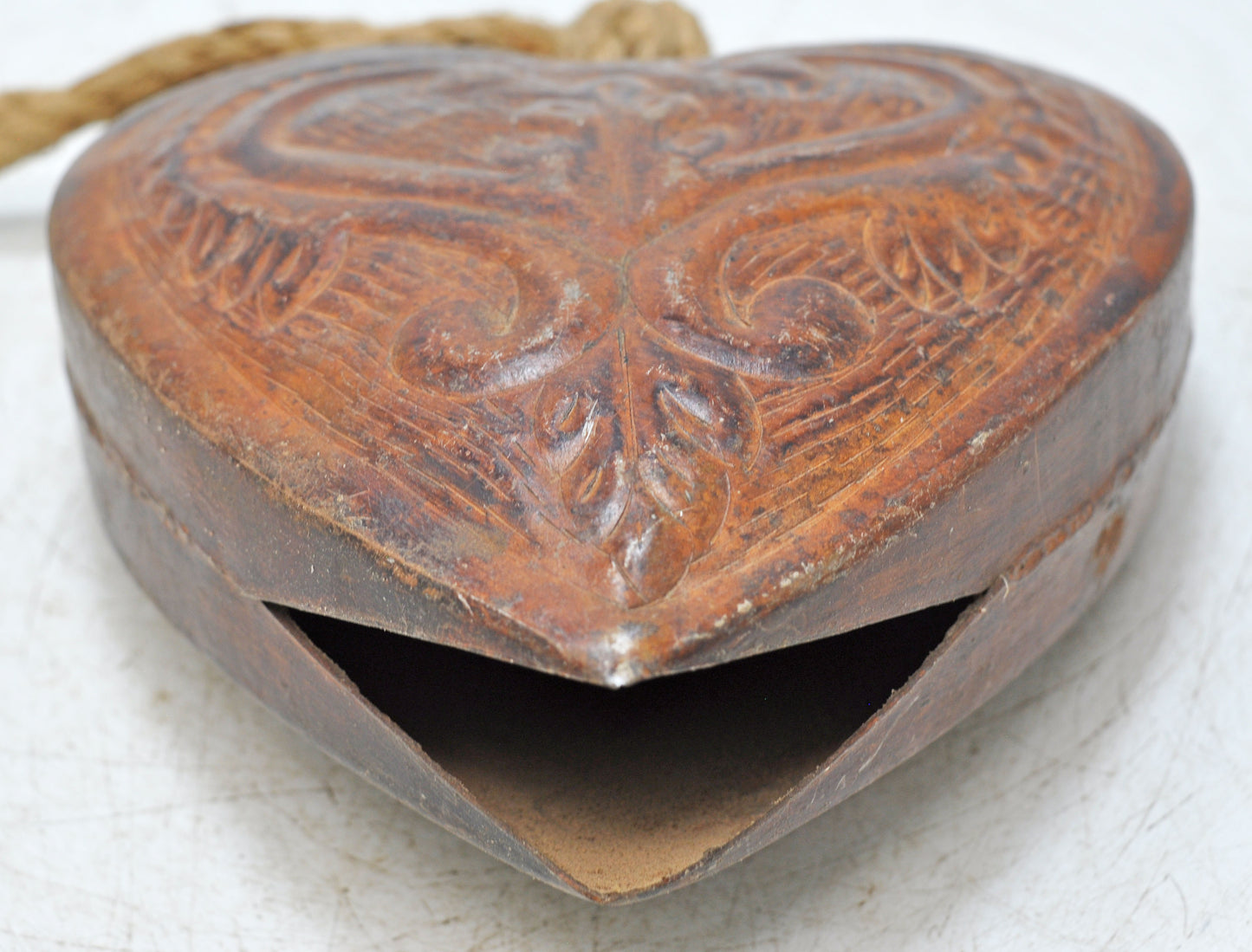 Antique Wooden Small Iron Cow Animals Bell Original Old Hand Carved