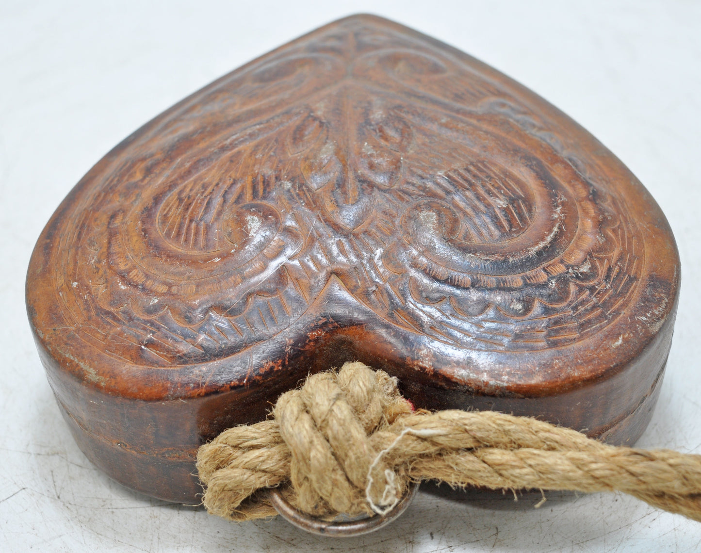 Antique Wooden Small Iron Cow Animals Bell Original Old Hand Carved