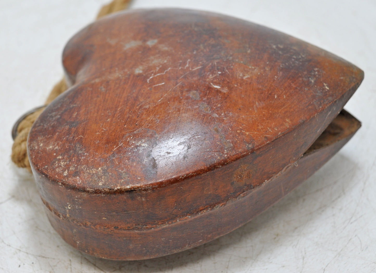 Antique Wooden Small Iron Cow Animals Bell Original Old Hand Carved