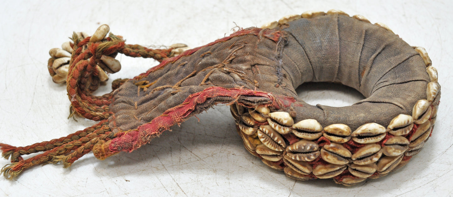 Vintage Cloth Round Matka Pot Stand Embroidered Shells Original Old