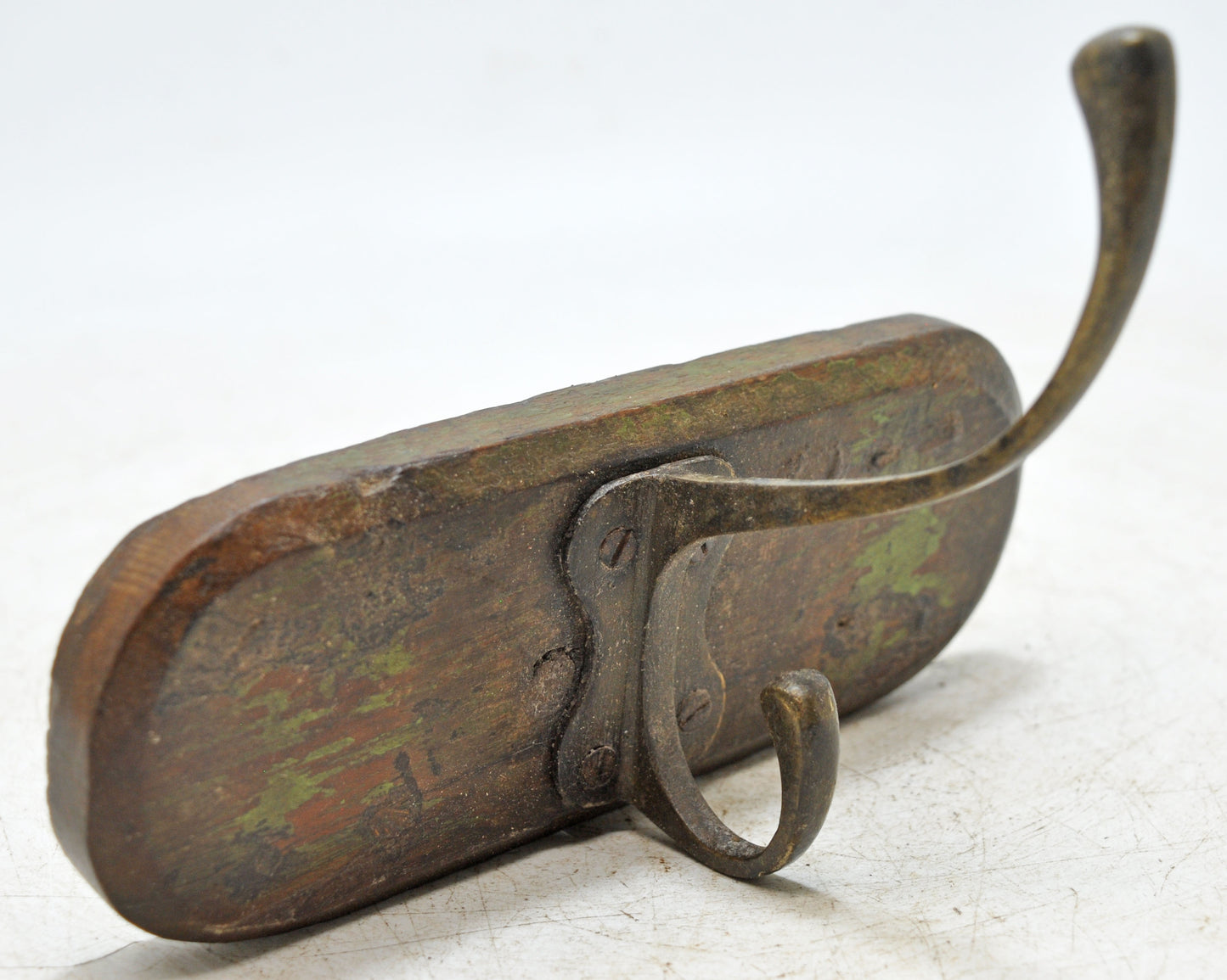 Antique Wooden Iron Small 1 Hook Hanger Original Old Hand Crafted