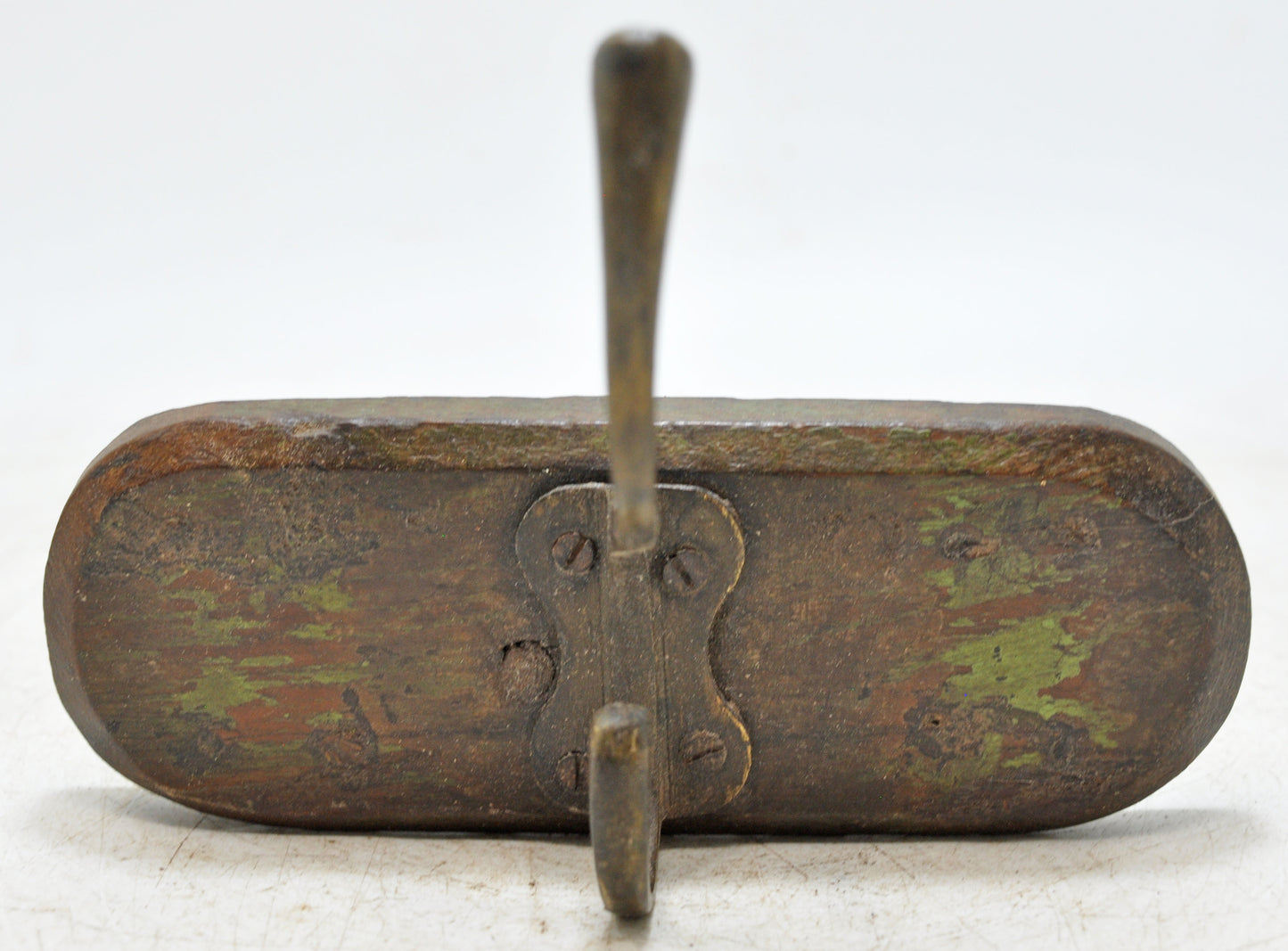 Antique Wooden Iron Small 1 Hook Hanger Original Old Hand Crafted