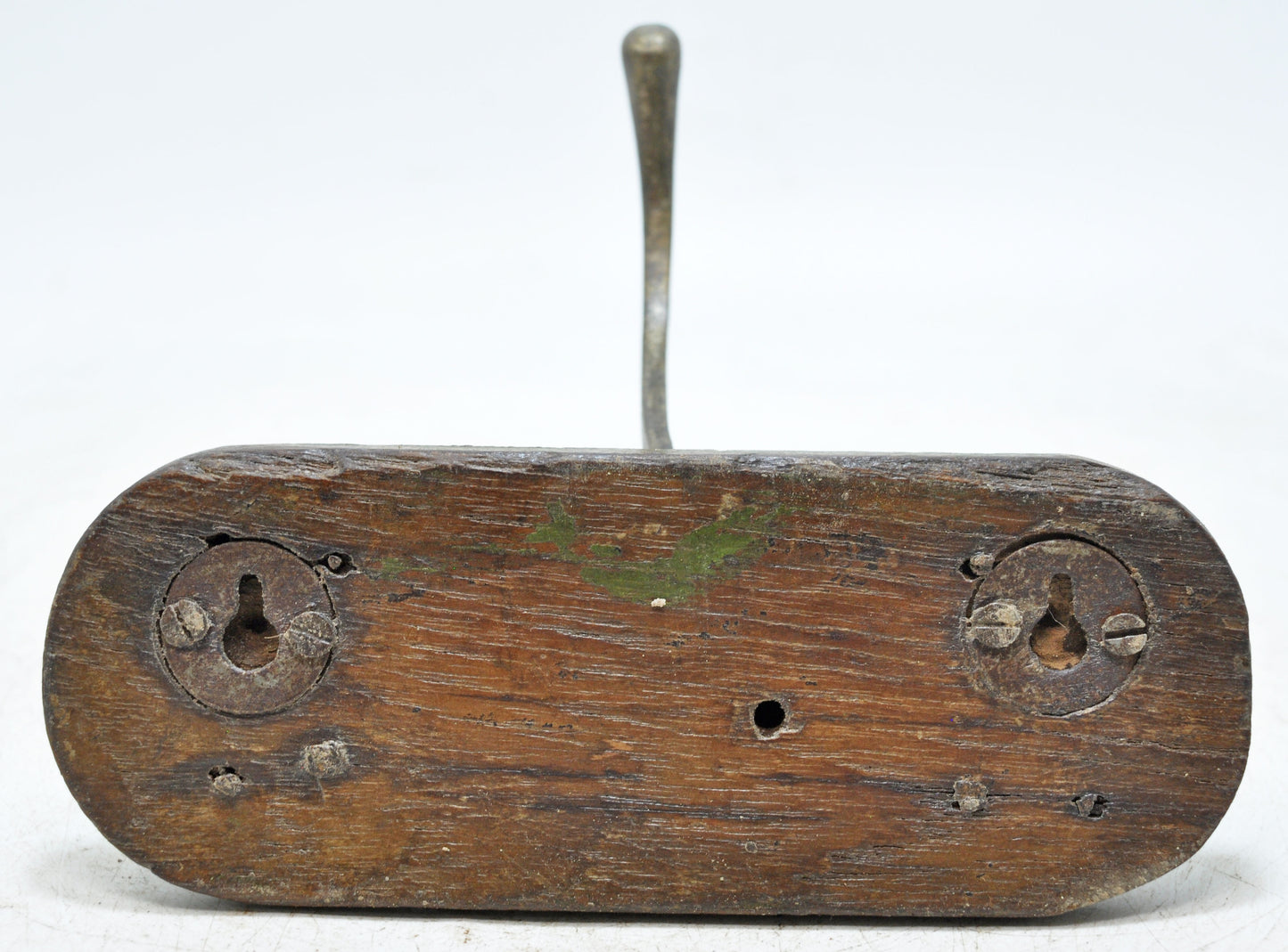 Antique Wooden Iron Small 1 Hook Hanger Original Old Hand Crafted