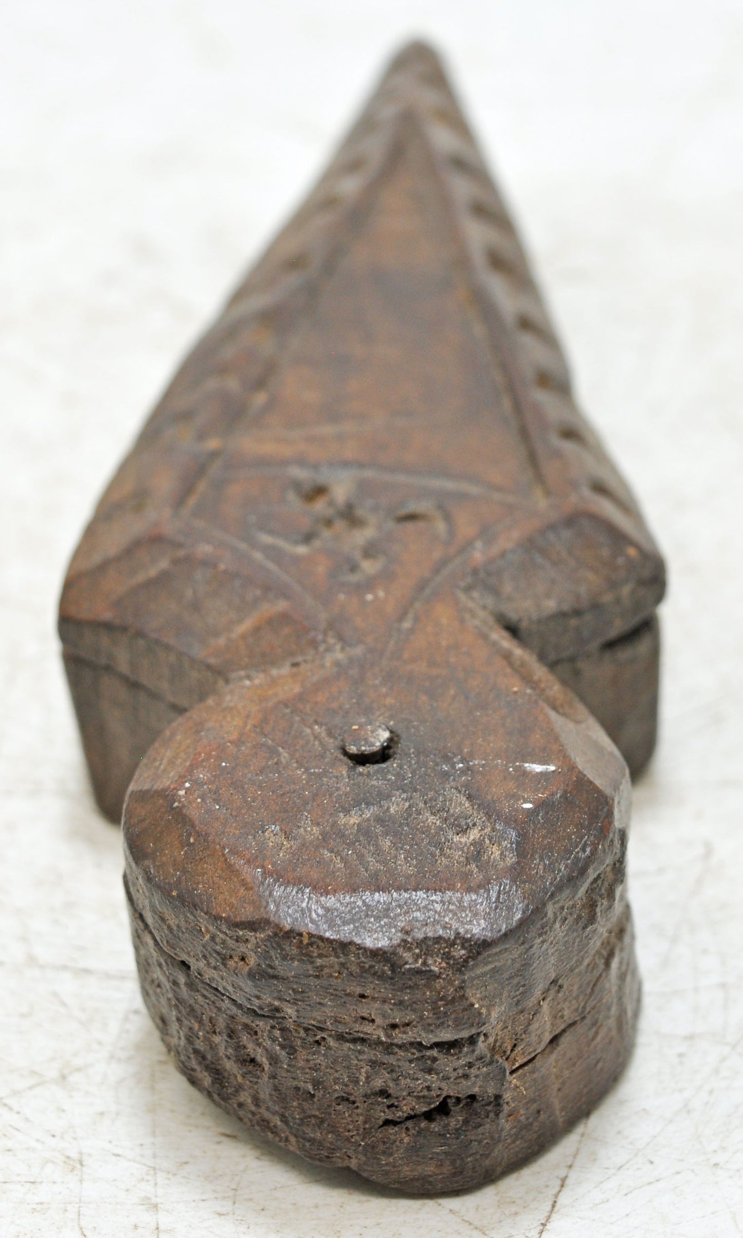 Antique Wooden Small Kum Kum Powder Tika Box Original Old Hand Carved