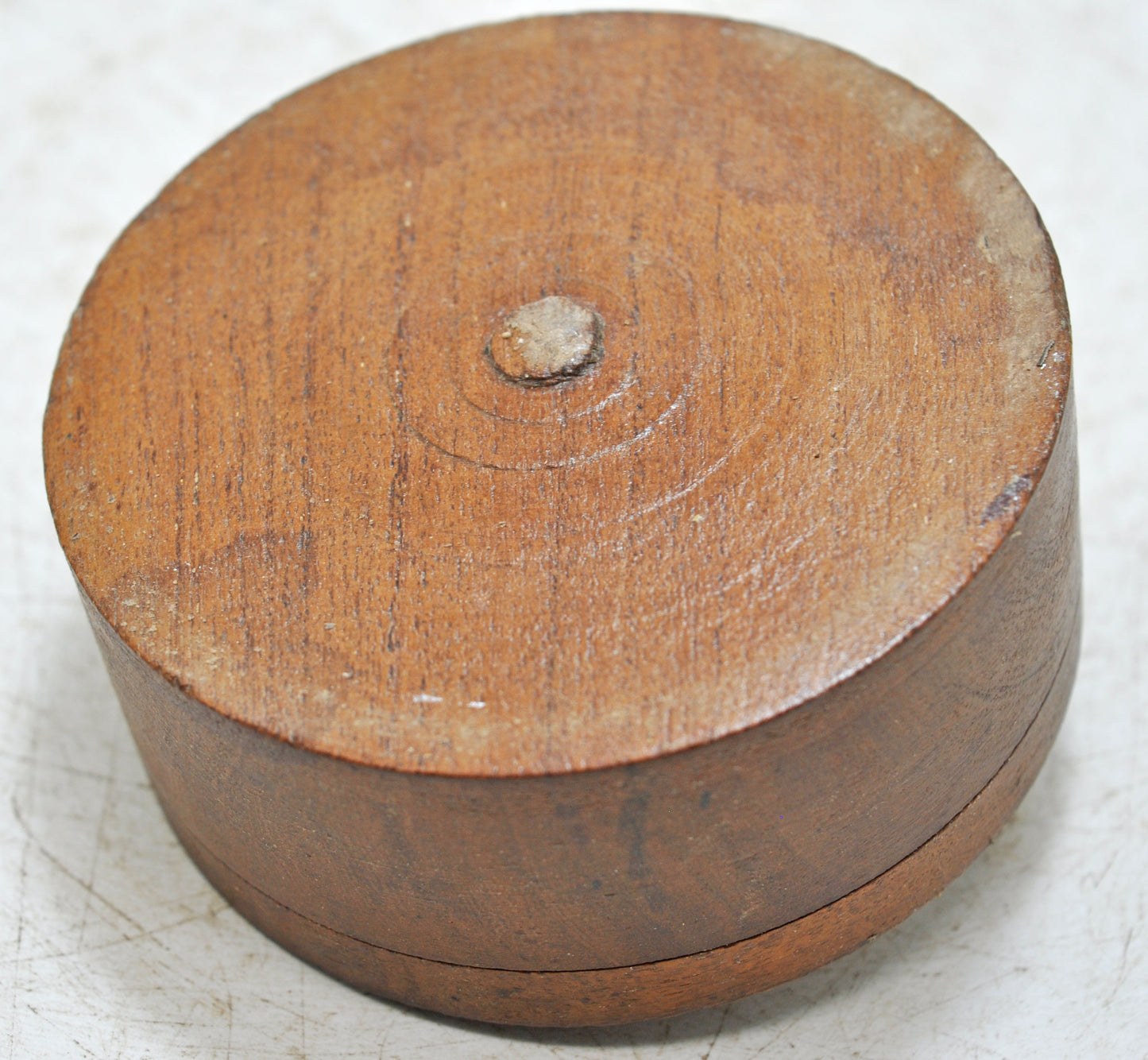 Antique Wooden Round Kum Kum Powder Tika Box Original Old