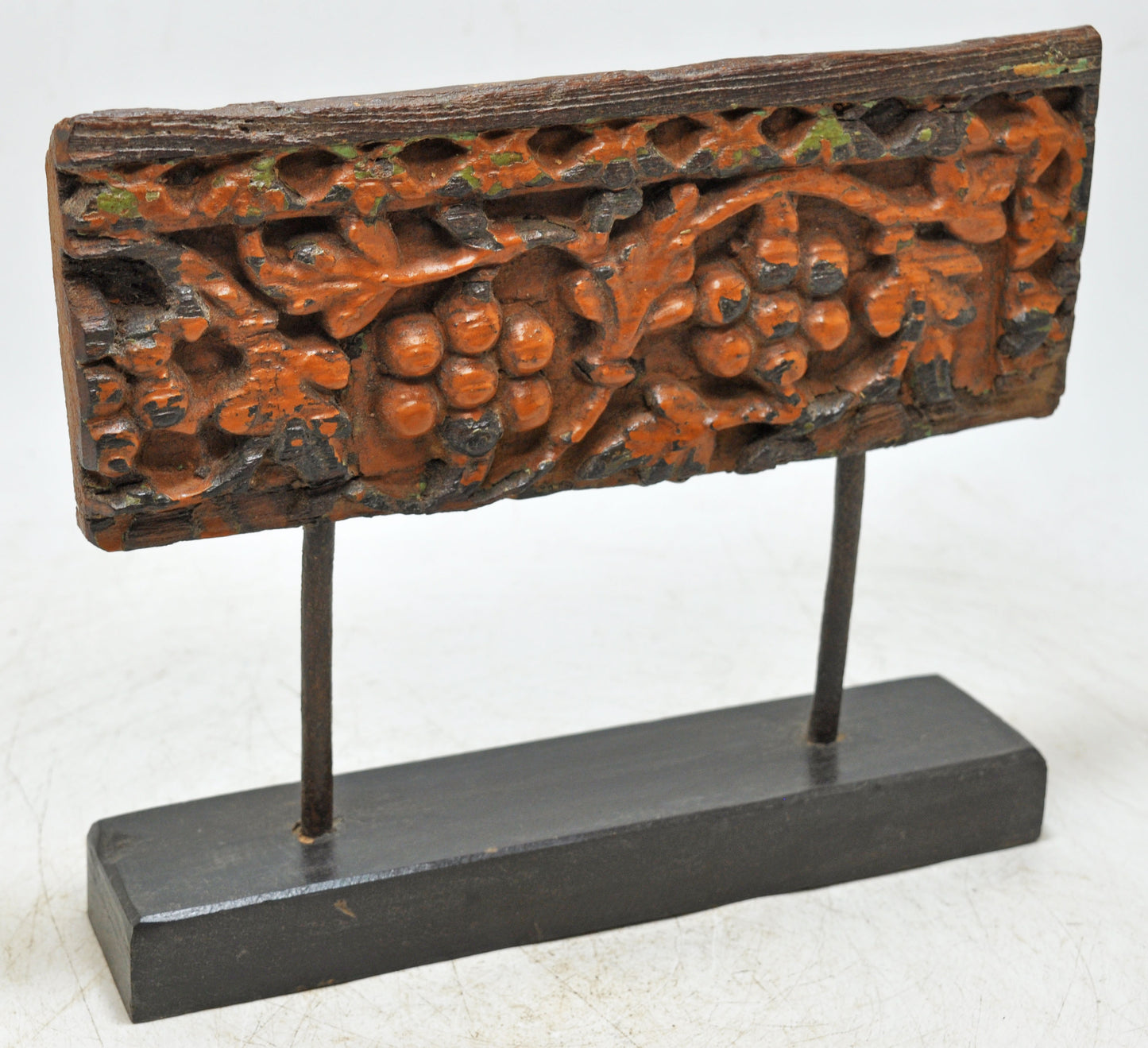 Antique Wooden Floral Carving Panel Plaque Original Old Fine Hand Carved