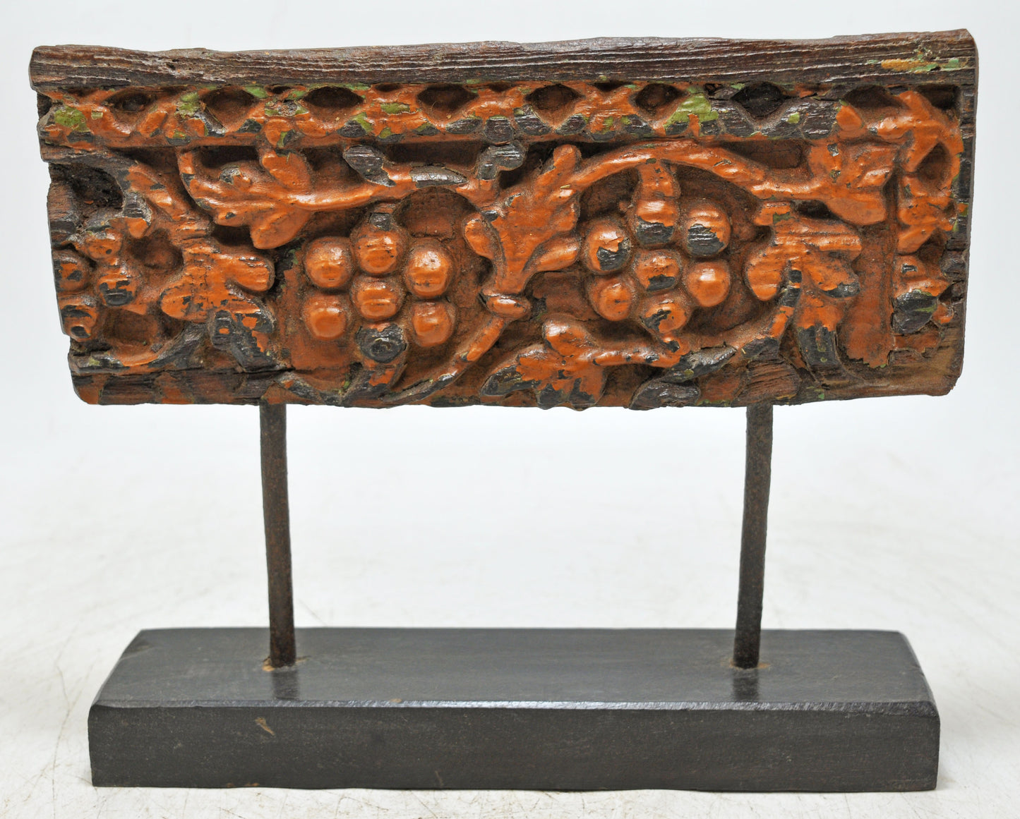 Antique Wooden Floral Carving Panel Plaque Original Old Fine Hand Carved