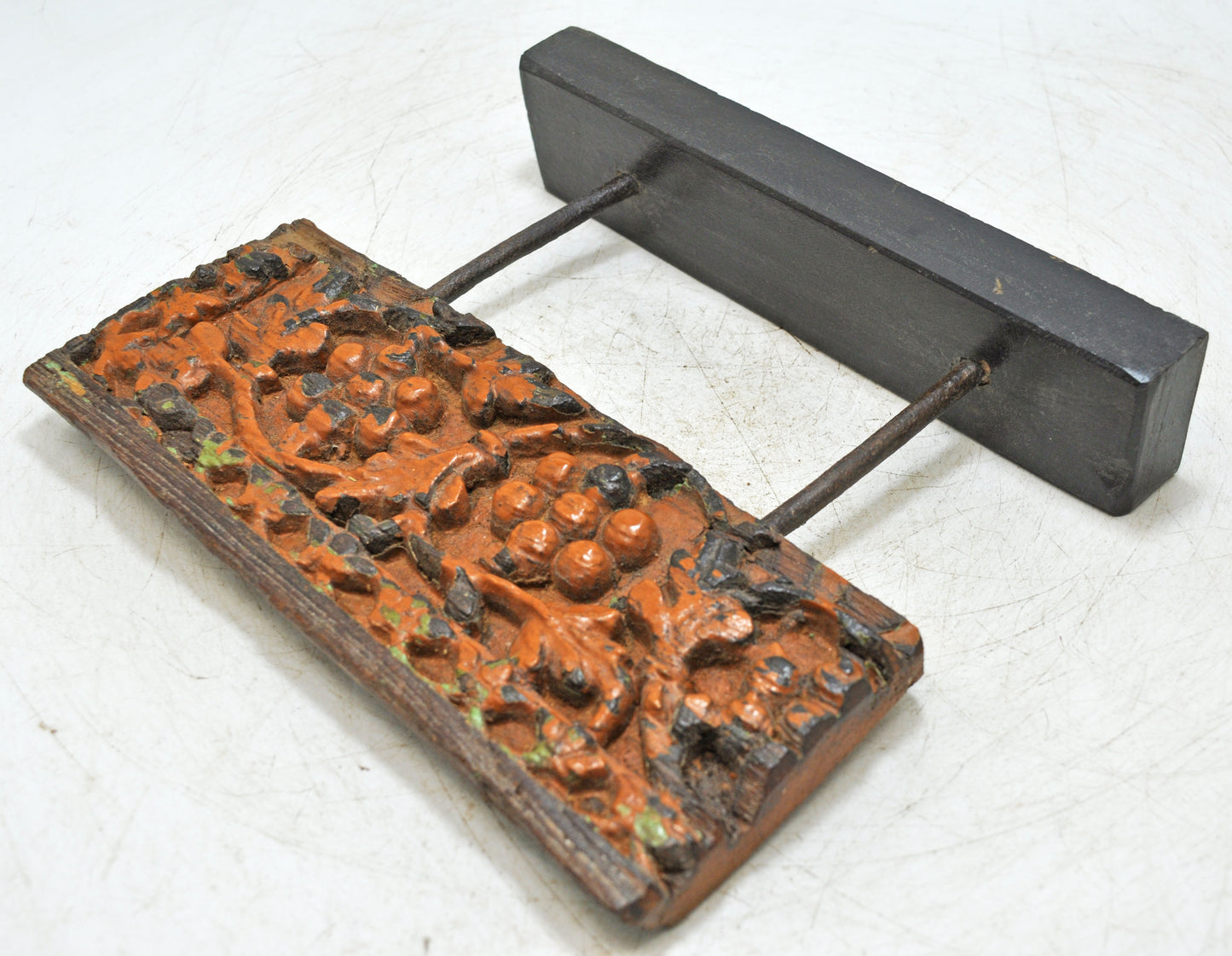 Antique Wooden Floral Carving Panel Plaque Original Old Fine Hand Carved