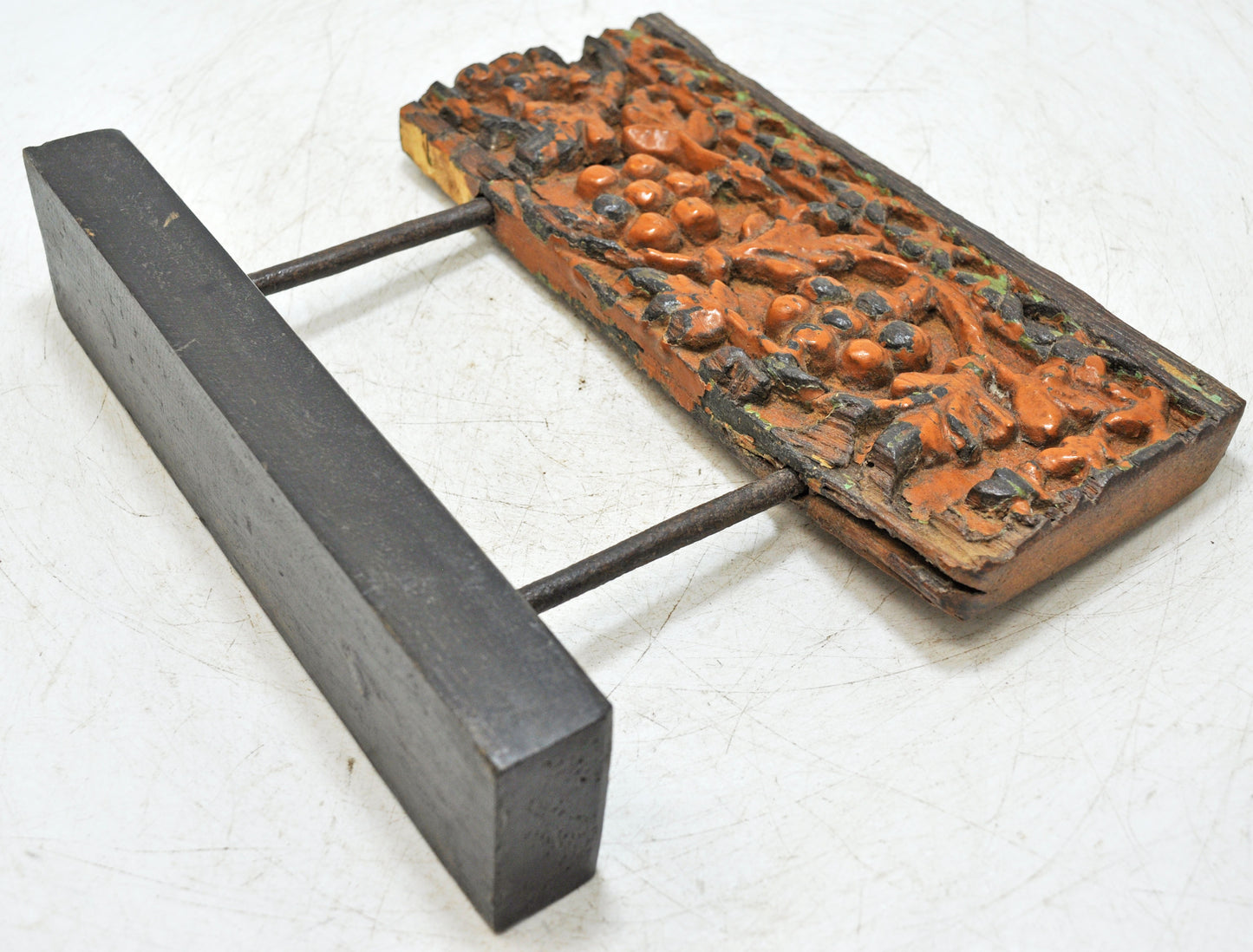 Antique Wooden Floral Carving Panel Plaque Original Old Fine Hand Carved