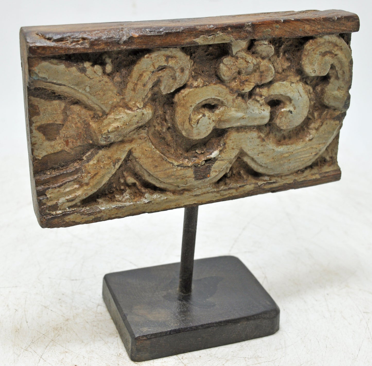 Antique Wooden Floral Carving Panel Plaque Original Old Fine Hand Carved