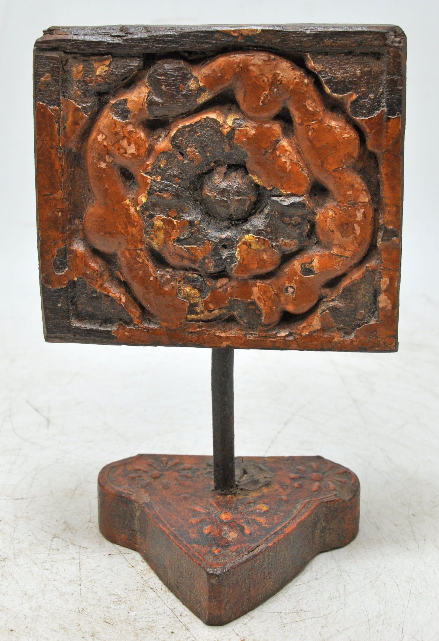 Antique Wooden Floral Carving Panel Plaque Original Old Fine Hand Carved