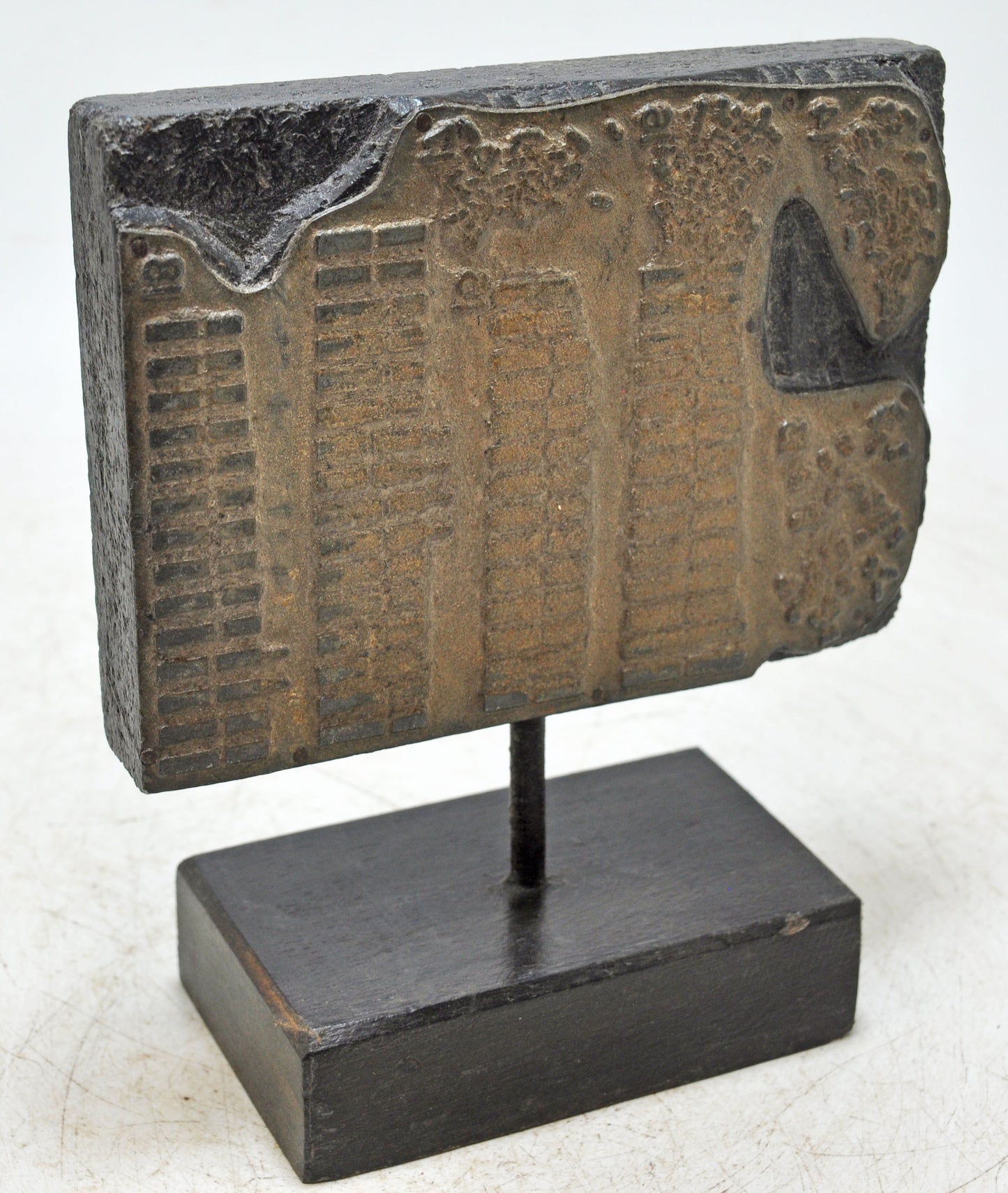 Antique Wooden Metal Printing Press Dye on Stand Original Old Fine Hand Crafted