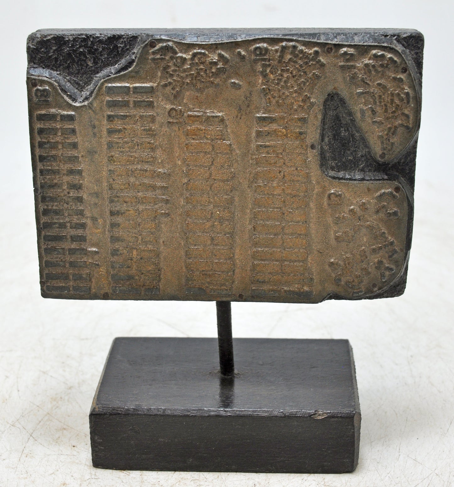 Antique Wooden Metal Printing Press Dye on Stand Original Old Fine Hand Crafted