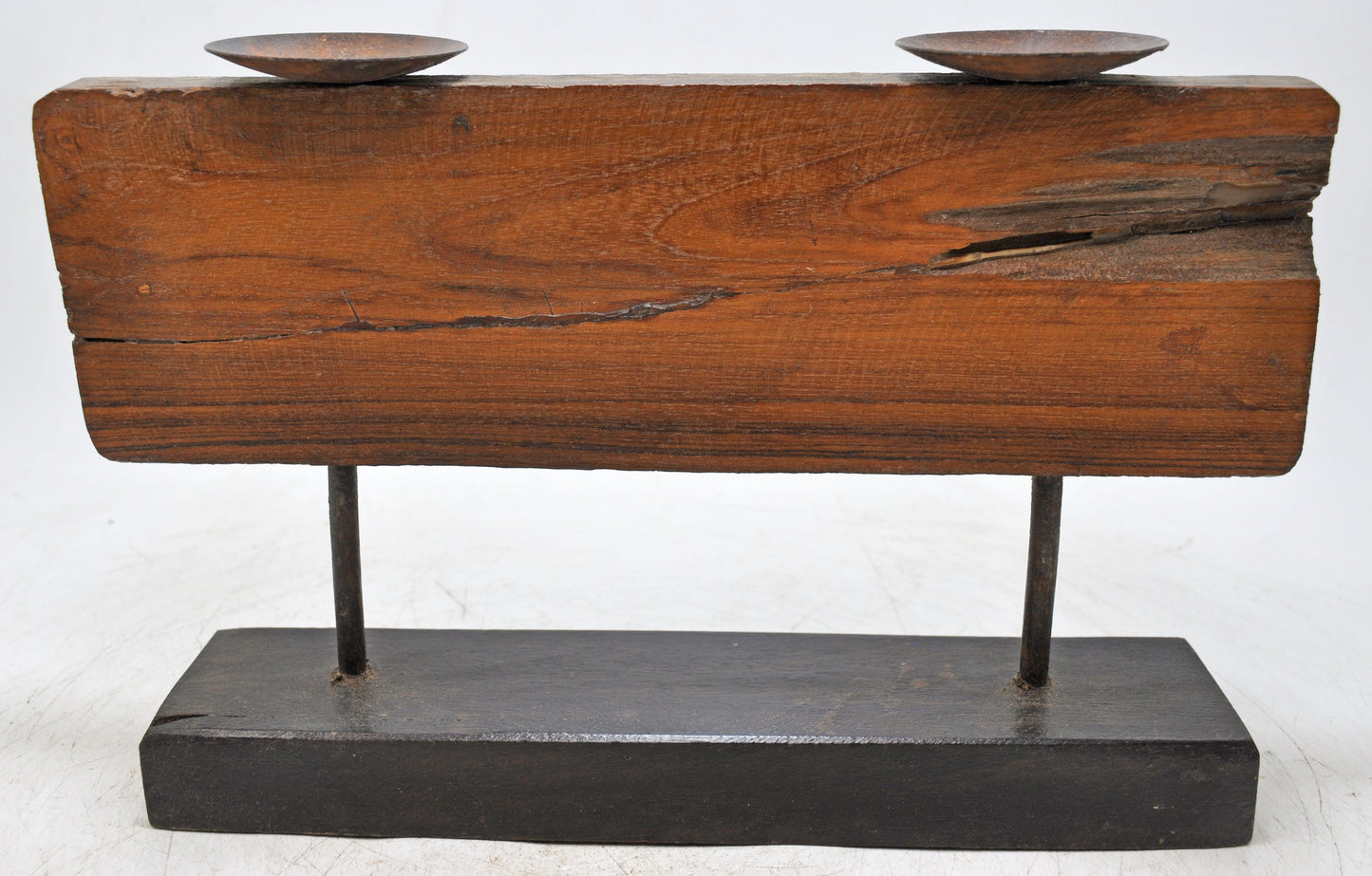 Antique Wooden Floral Carving Panel Candle Holder Original Old Fine Hand Carved