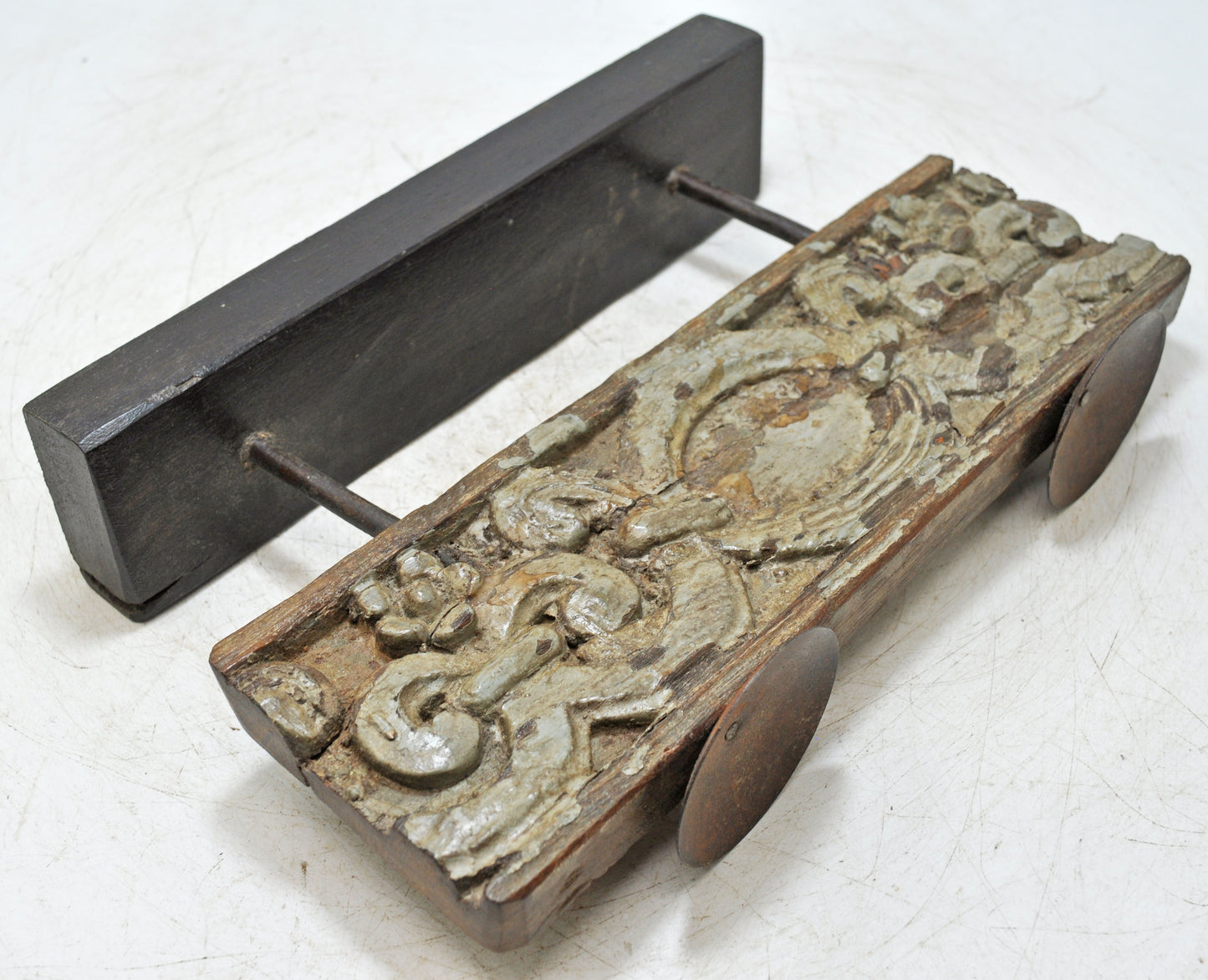 Antique Wooden Floral Carving Panel Candle Holder Original Old Fine Hand Carved