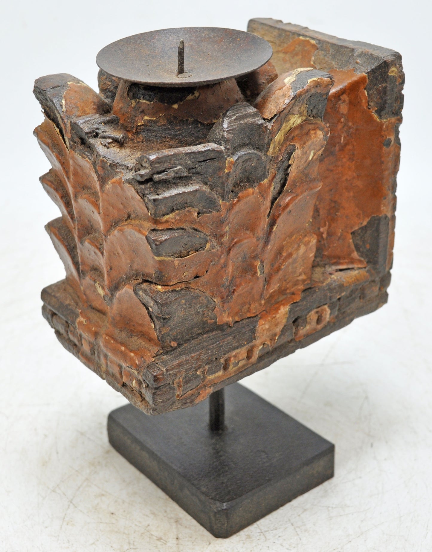 Antique Wooden Bracket Carving Candle Holder Original Old Hand Carved