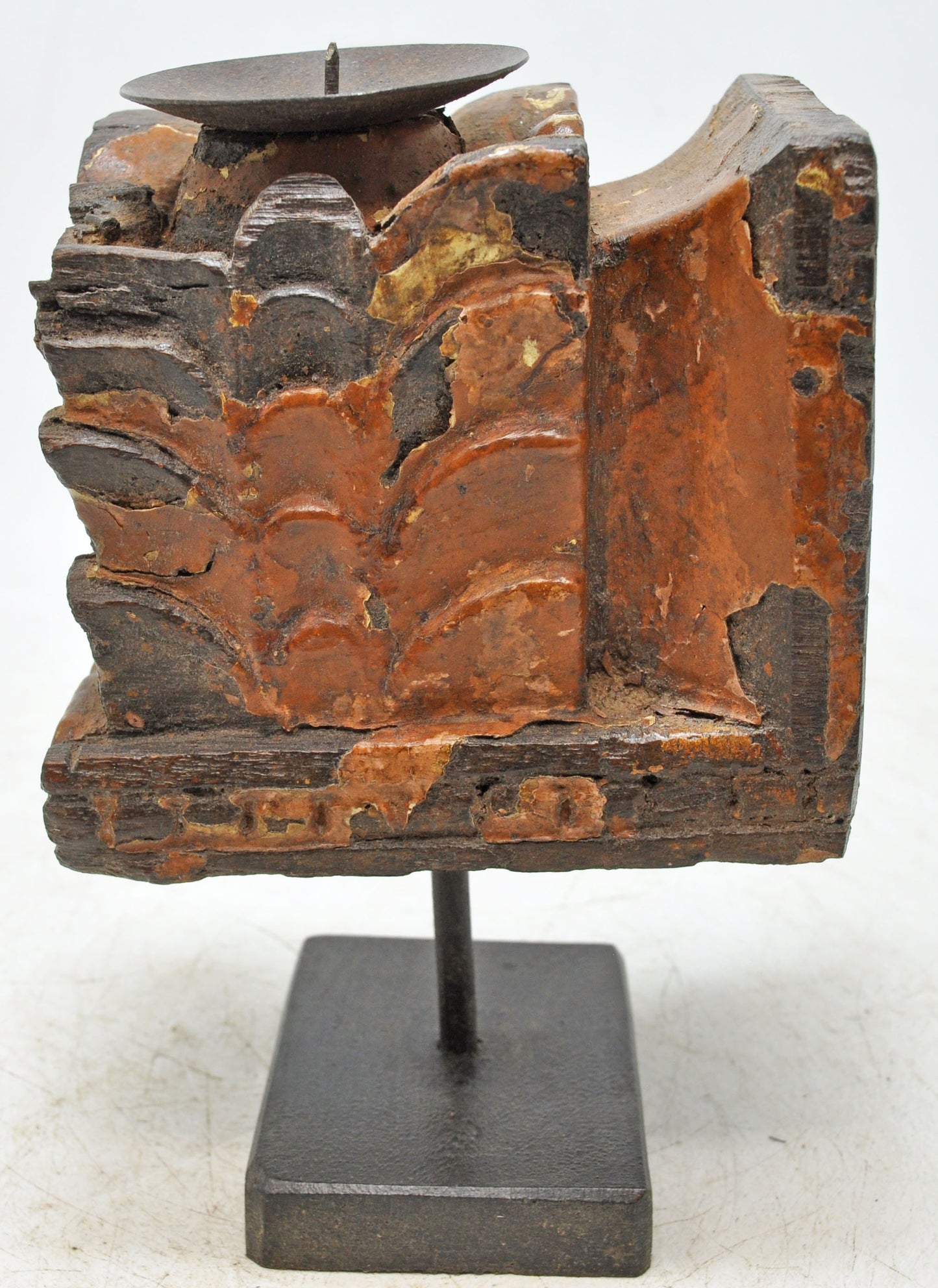 Antique Wooden Bracket Carving Candle Holder Original Old Hand Carved