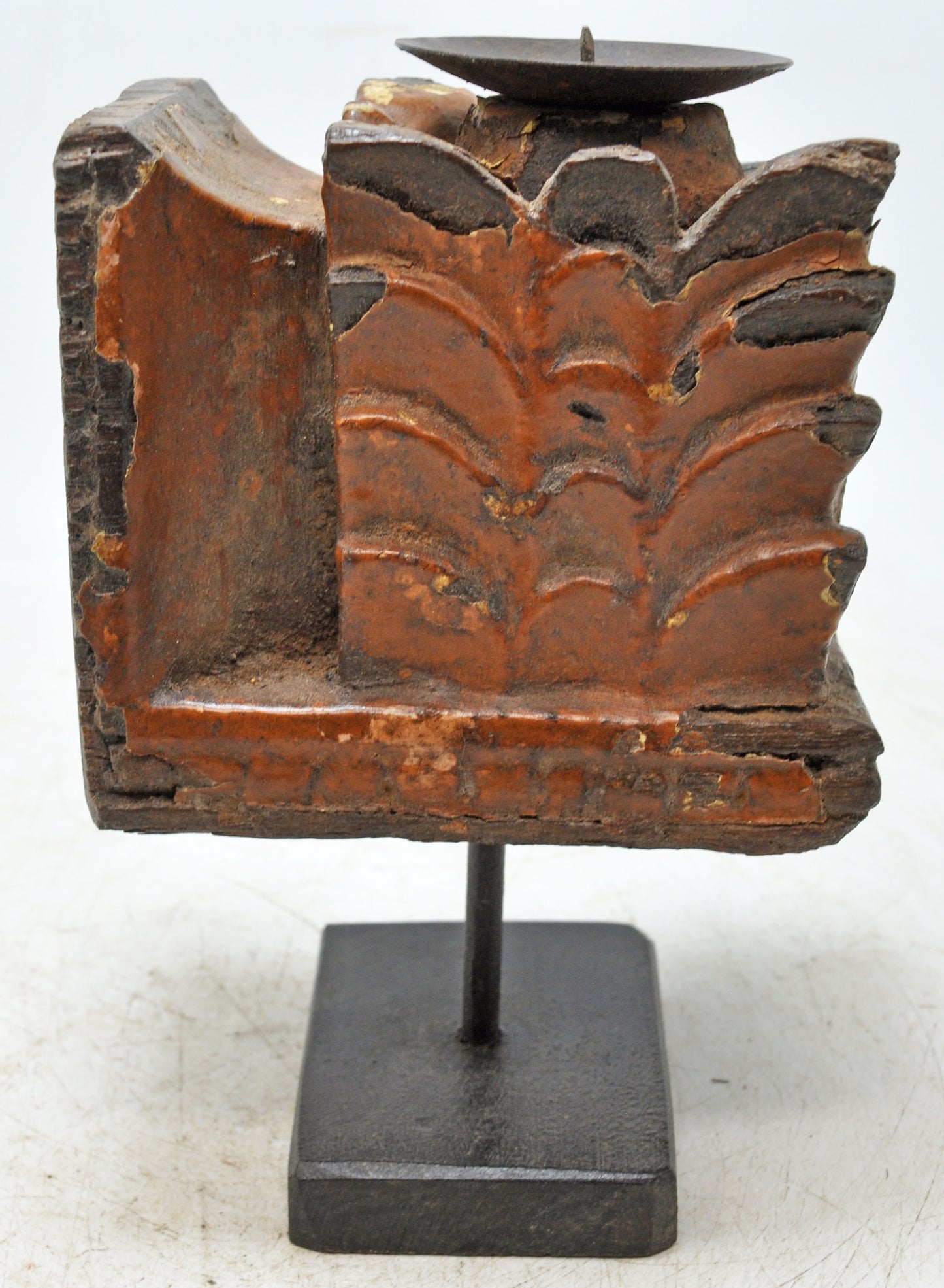 Antique Wooden Bracket Carving Candle Holder Original Old Hand Carved