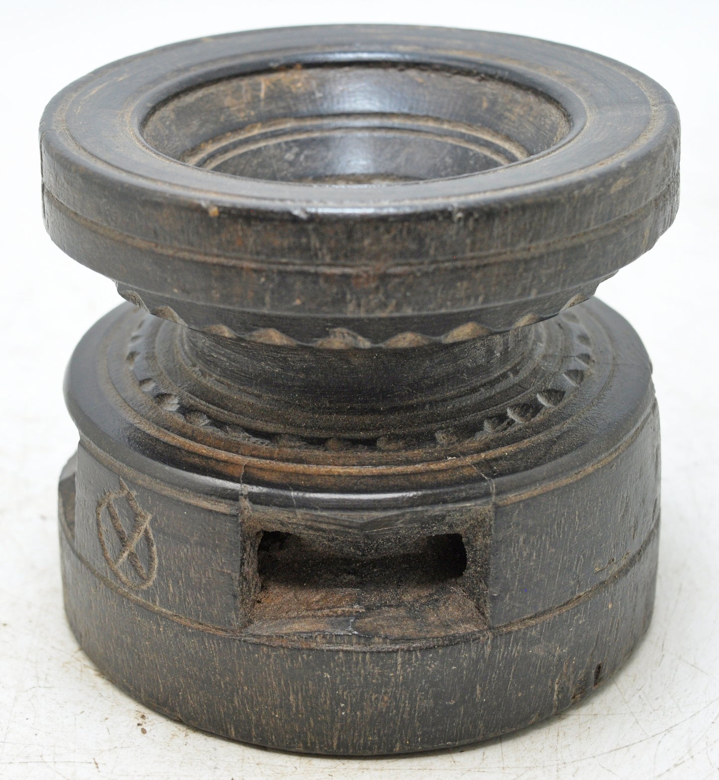 Antique Wooden Agricultural Seed Holder Bijni Original Old Hand Carved