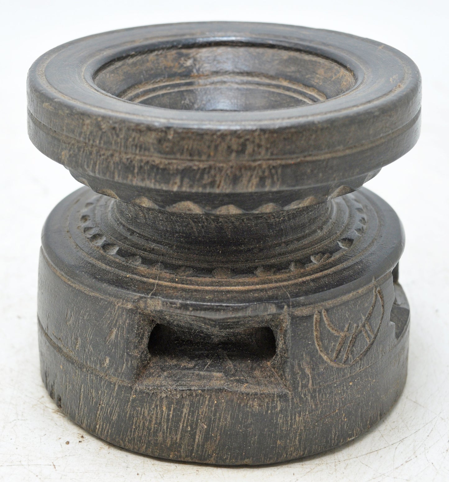 Antique Wooden Agricultural Seed Holder Bijni Original Old Hand Carved