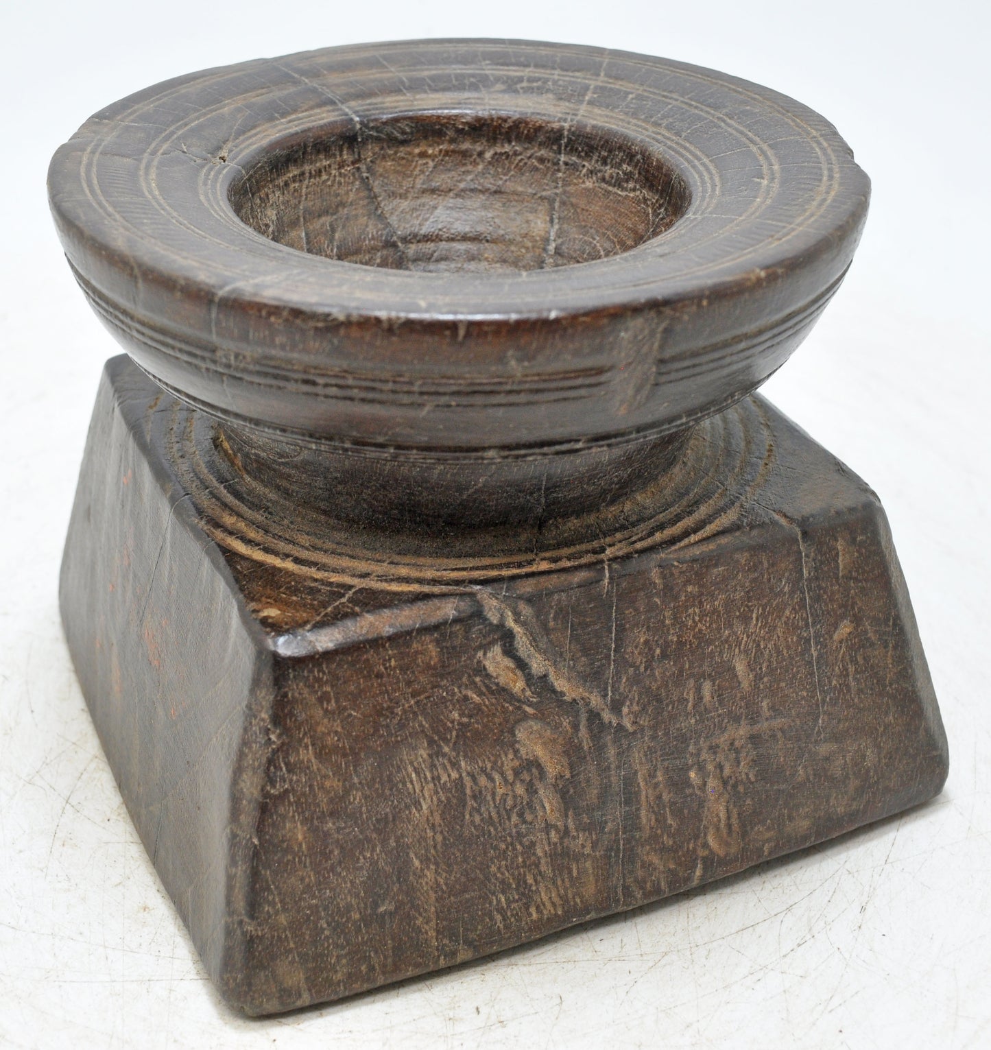 Antique Wooden Agricultural Seed Holder Bijni Original Old Hand Carved