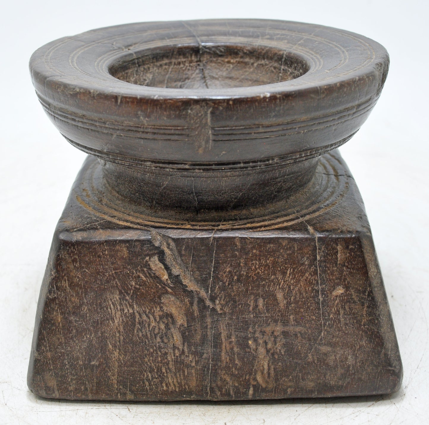 Antique Wooden Agricultural Seed Holder Bijni Original Old Hand Carved