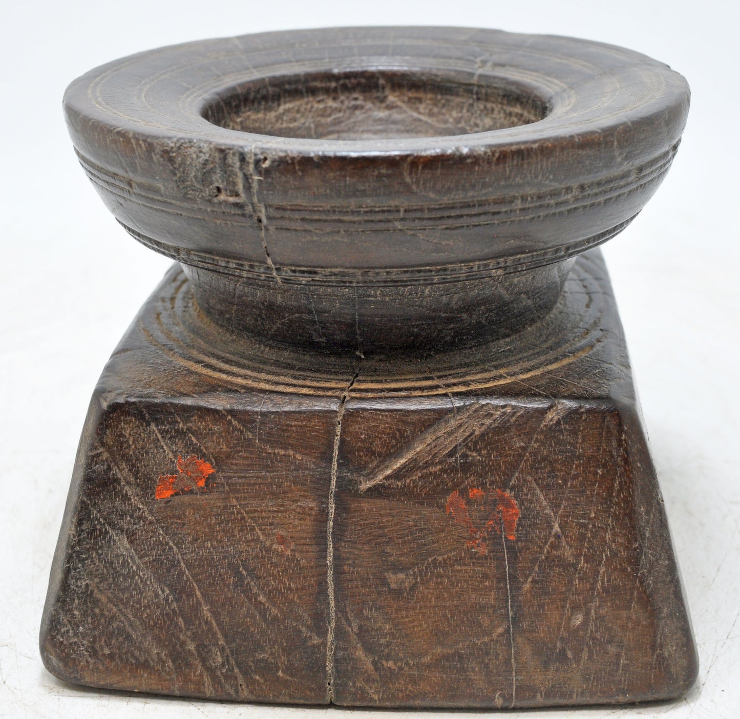 Antique Wooden Agricultural Seed Holder Bijni Original Old Hand Carved