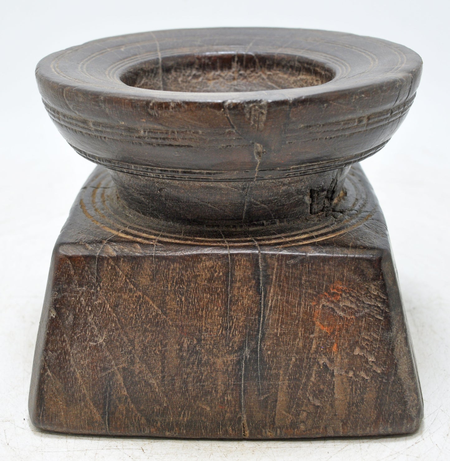 Antique Wooden Agricultural Seed Holder Bijni Original Old Hand Carved