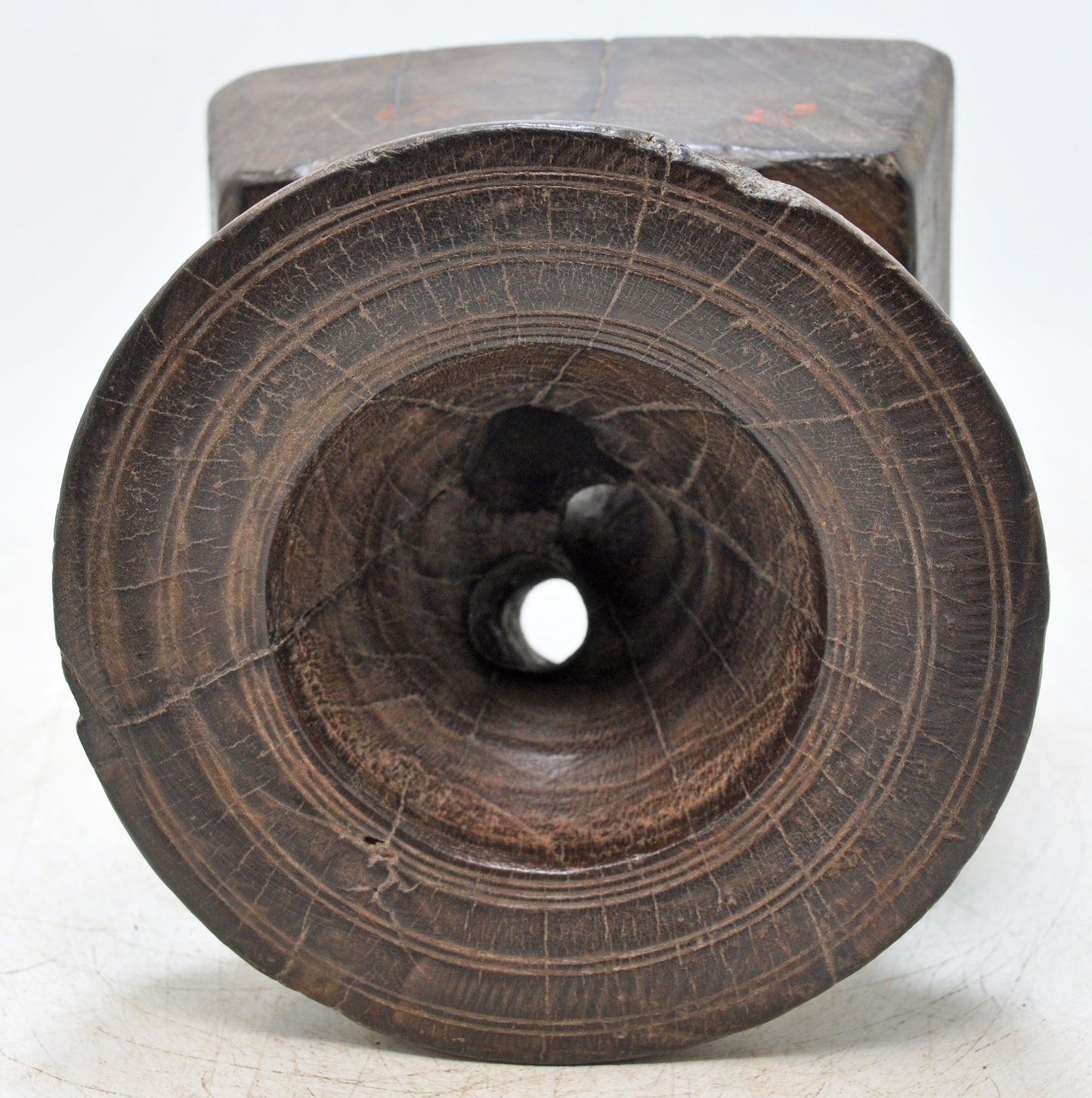 Antique Wooden Agricultural Seed Holder Bijni Original Old Hand Carved