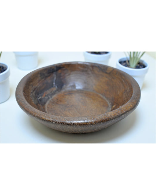 Antique Wooden Dough Kneading Parat Bowl Original Old Hand Carved