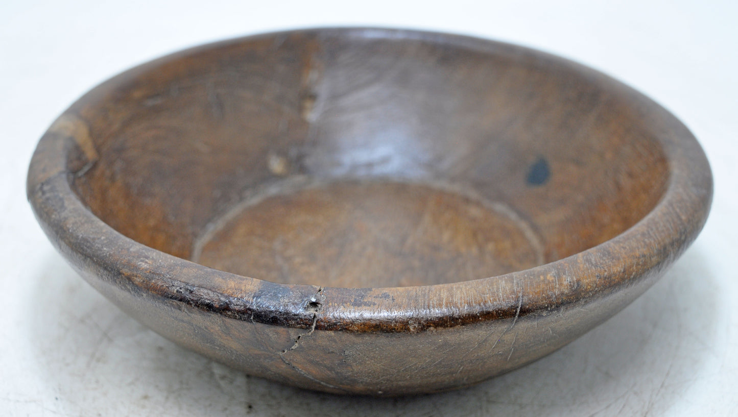 Antique Wooden Dough Kneading Parat Bowl Original Old Hand Carved