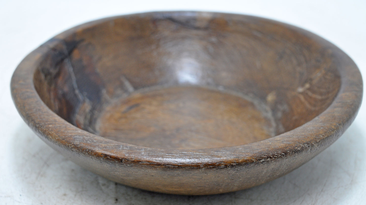 Antique Wooden Dough Kneading Parat Bowl Original Old Hand Carved