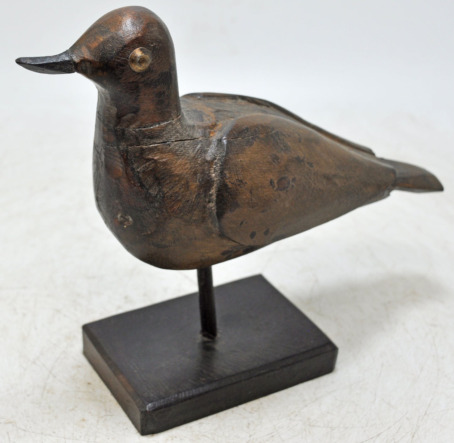Vintage Wooden Bird Figurine Original Old Hand Carved