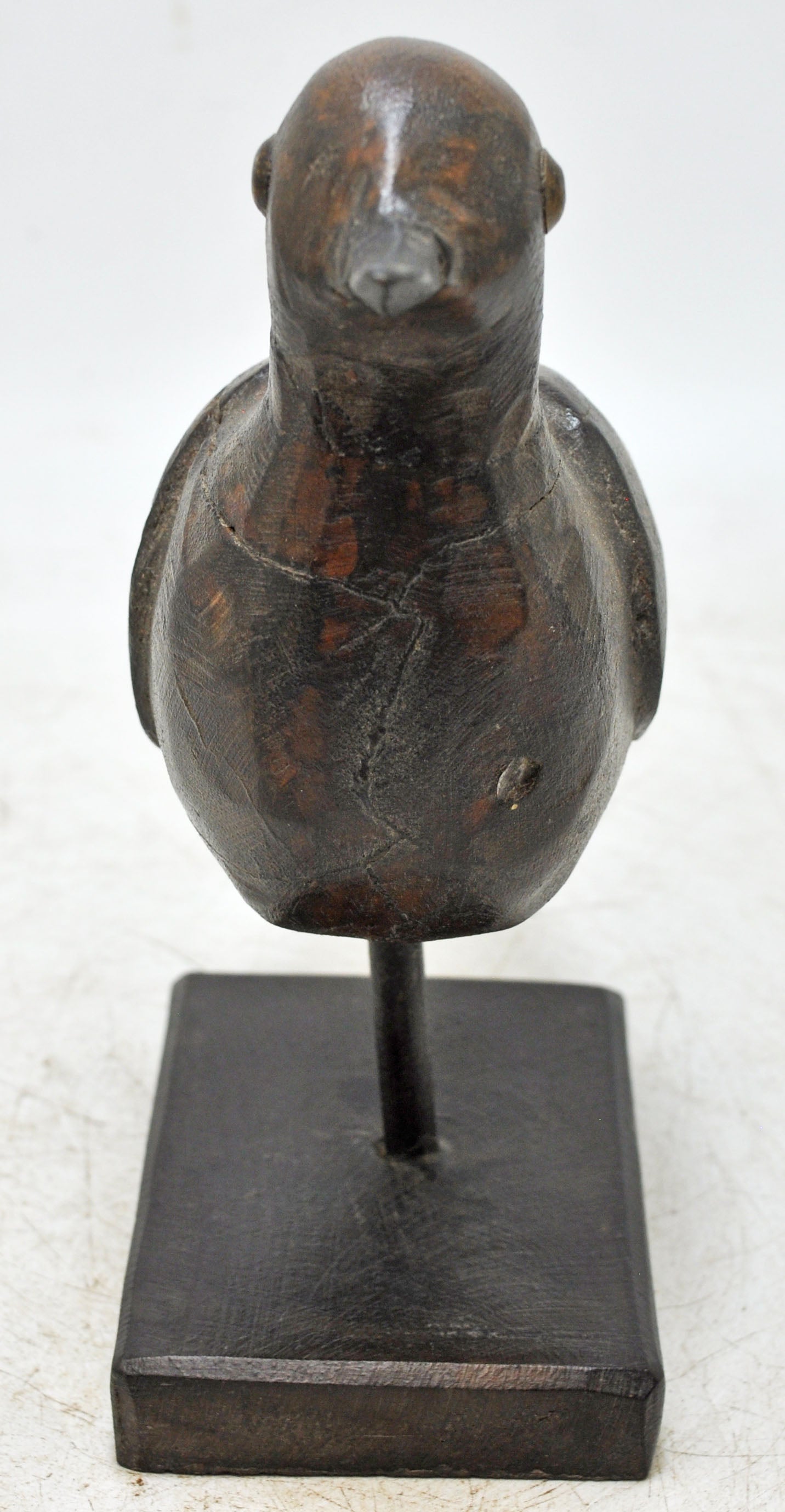 Vintage Wooden Bird Figurine Original Old Hand Carved
