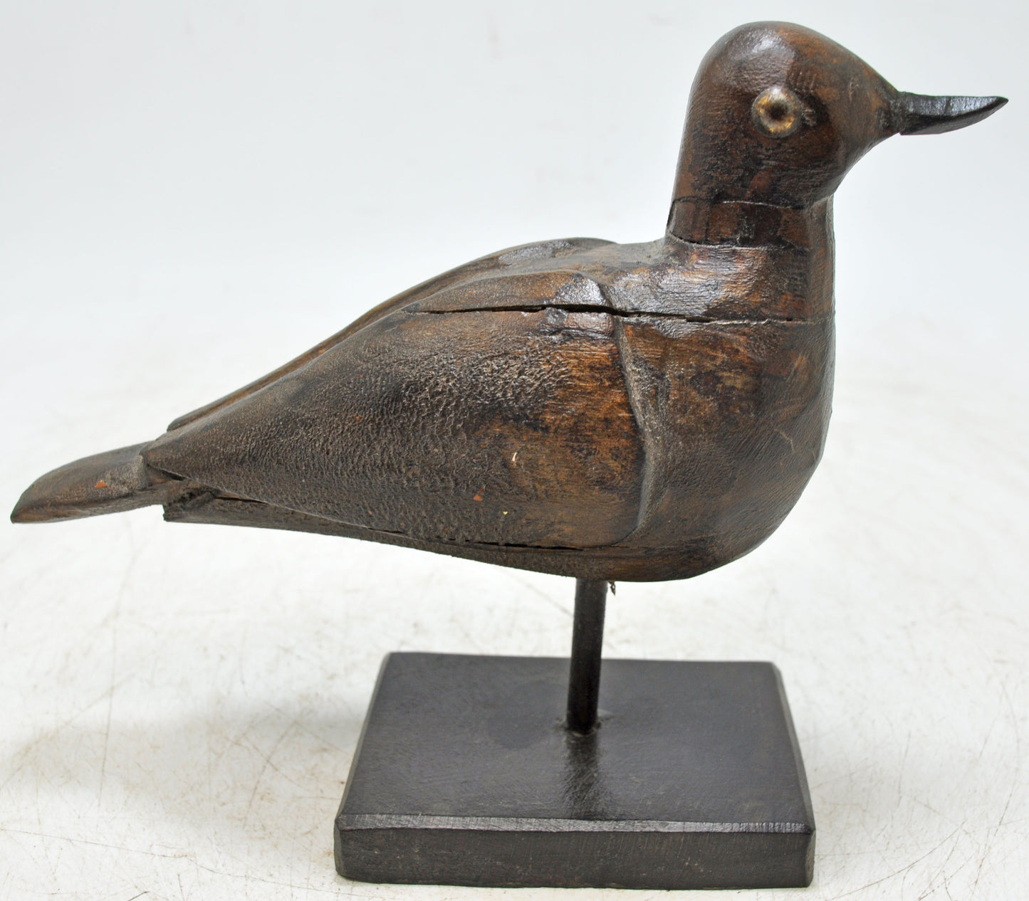 Vintage Wooden Bird Figurine Original Old Hand Carved