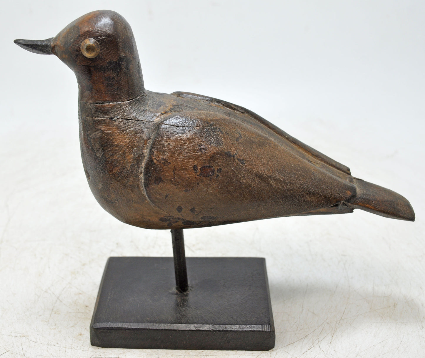 Vintage Wooden Bird Figurine Original Old Hand Carved