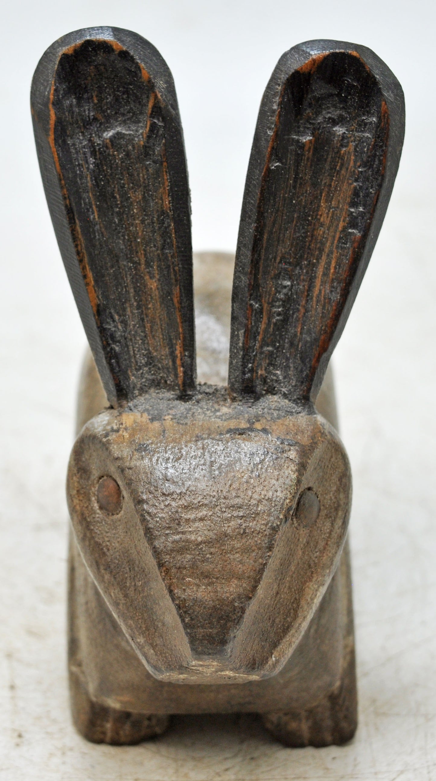 Vintage Wooden Rabbit Figurine Original Old Hand Carved