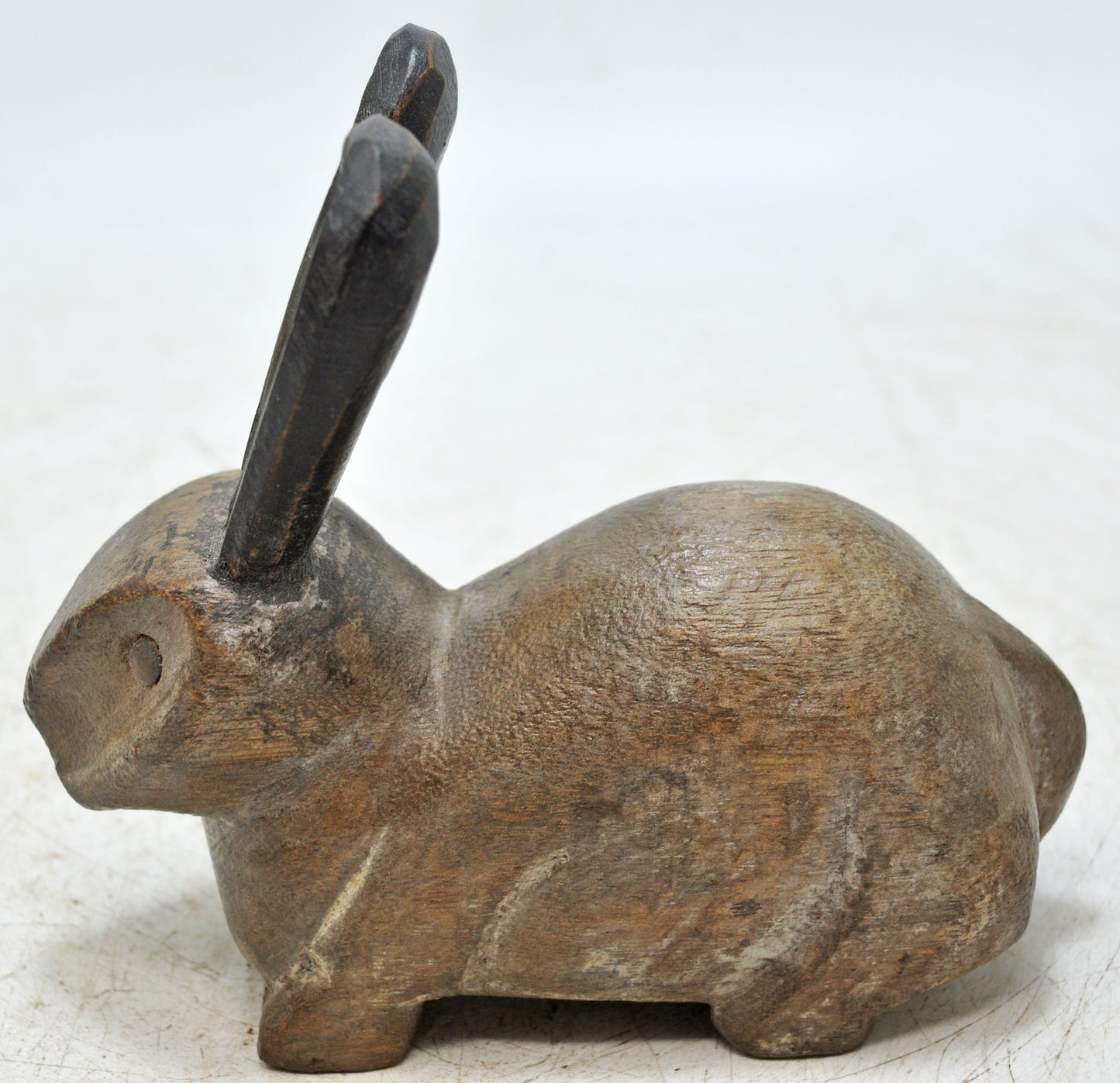 Vintage Wooden Rabbit Figurine Original Old Hand Carved
