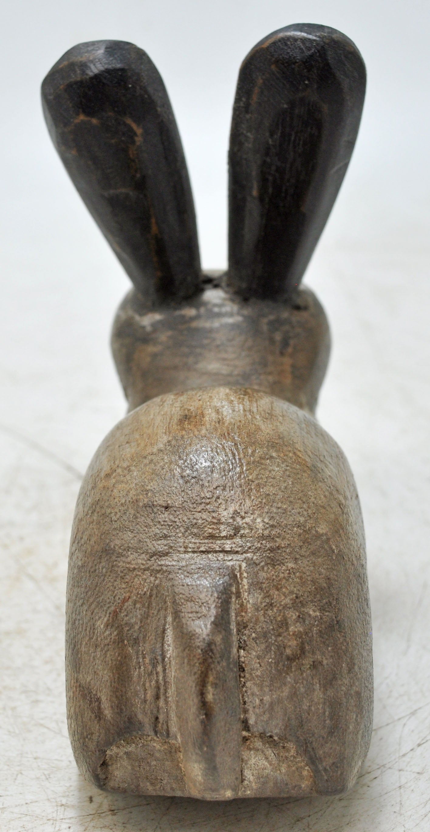 Vintage Wooden Rabbit Figurine Original Old Hand Carved