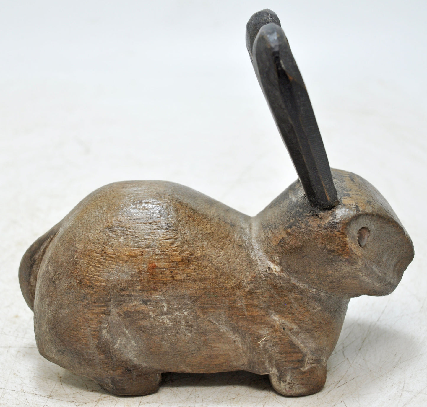 Vintage Wooden Rabbit Figurine Original Old Hand Carved