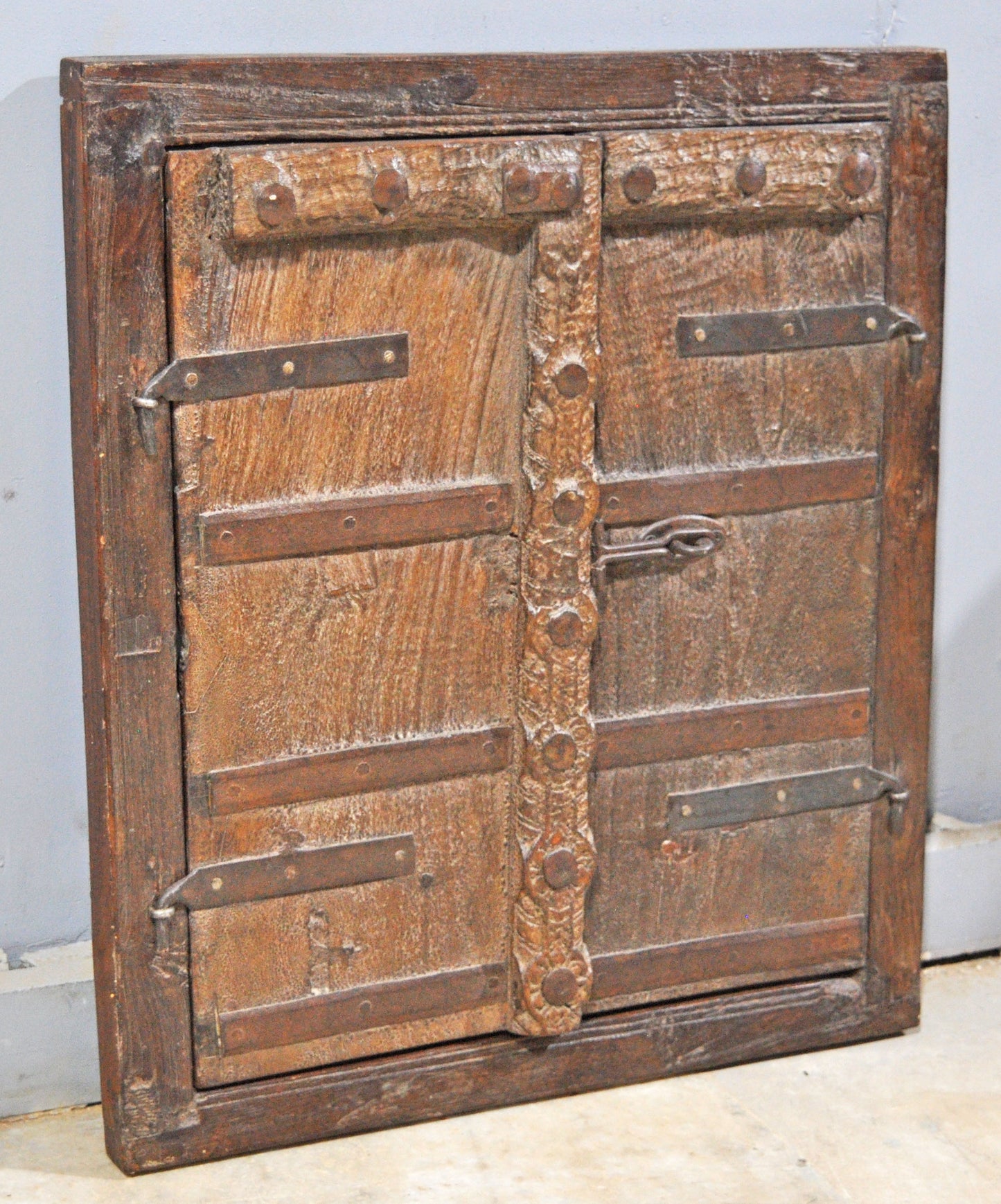 Antique Wooden Wall Hanging Window Panel Frame Original Old Hand Crafted