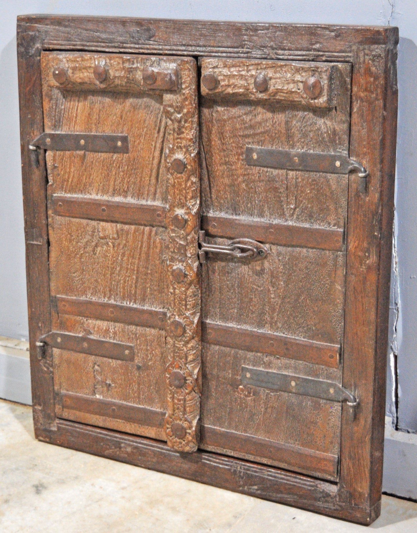 Antique Wooden Wall Hanging Window Panel Frame Original Old Hand Crafted