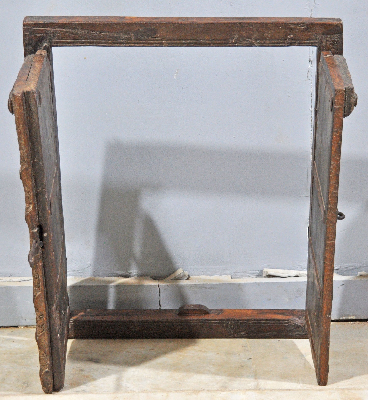 Antique Wooden Wall Hanging Window Panel Frame Original Old Hand Crafted